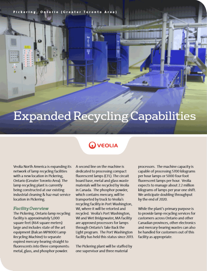 Expanded recycling capabilities