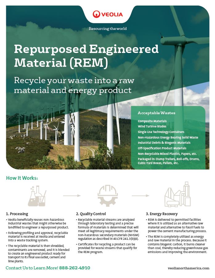 Repurposed engineered material (REM) brochure