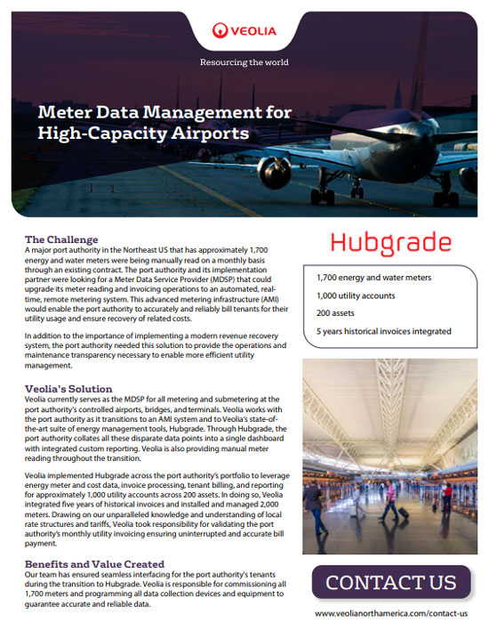 Meter data management for high capacity airports